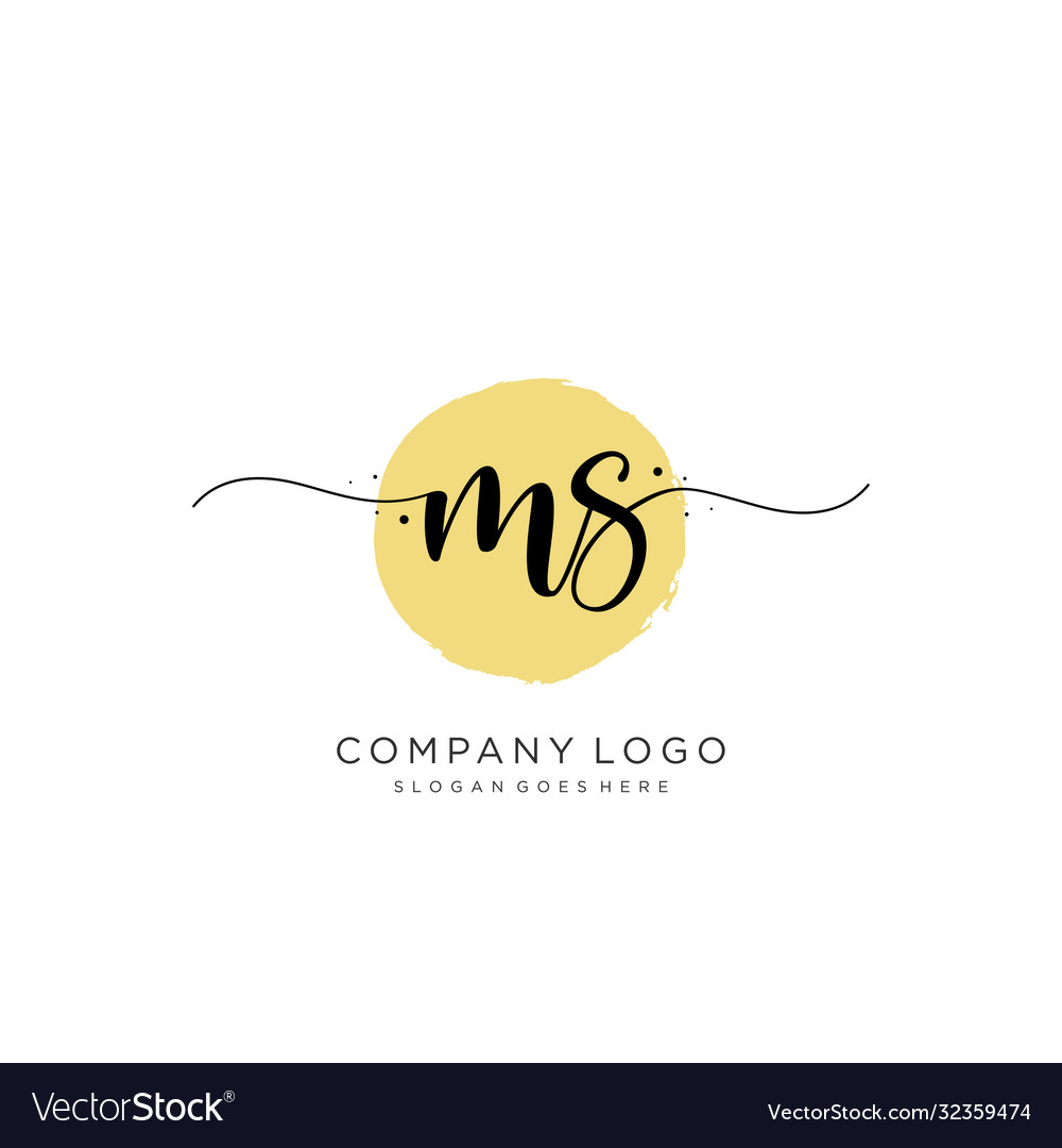 Ms initial handwriting logo design