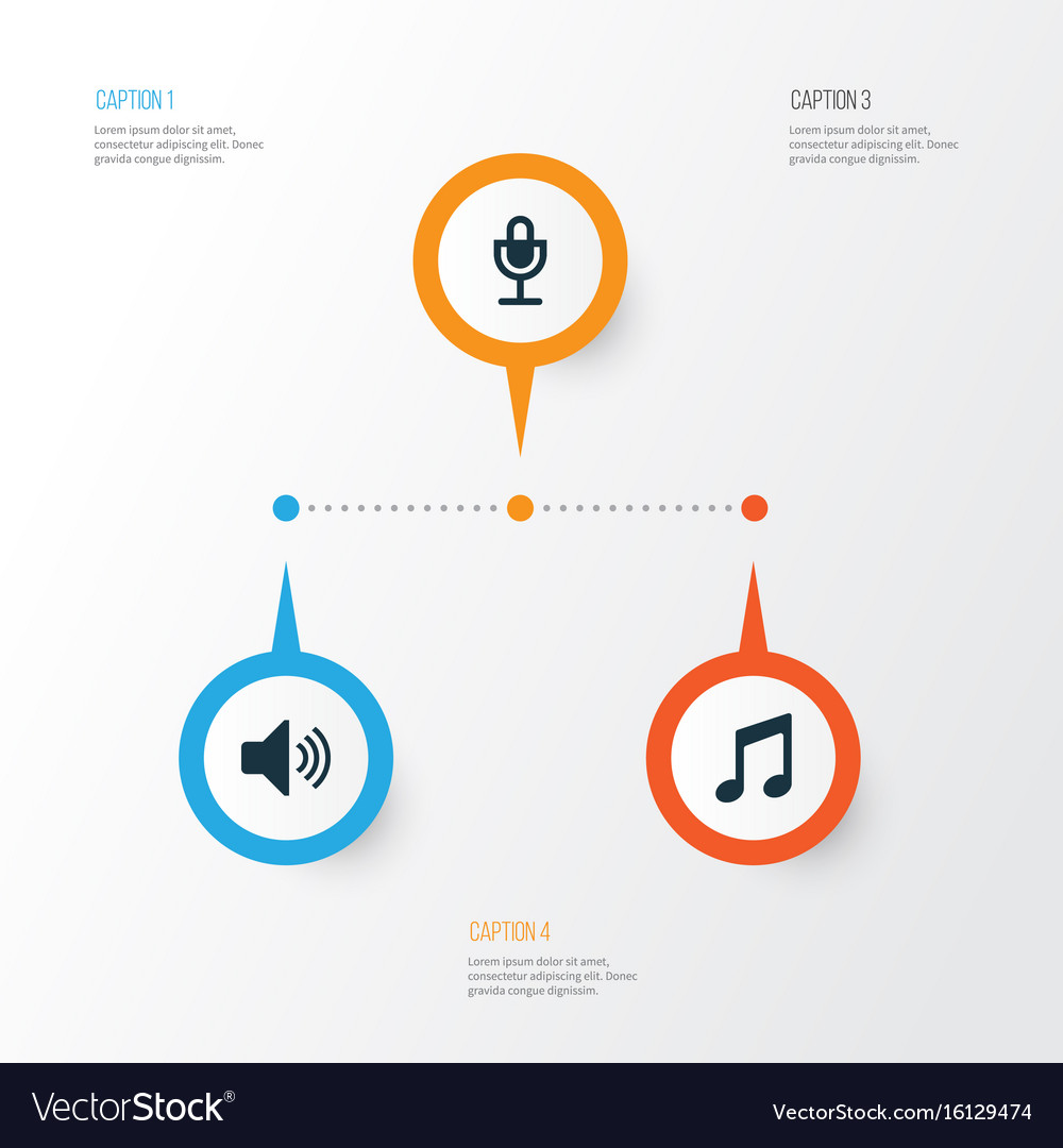 Multimedia icons set collection of music sound