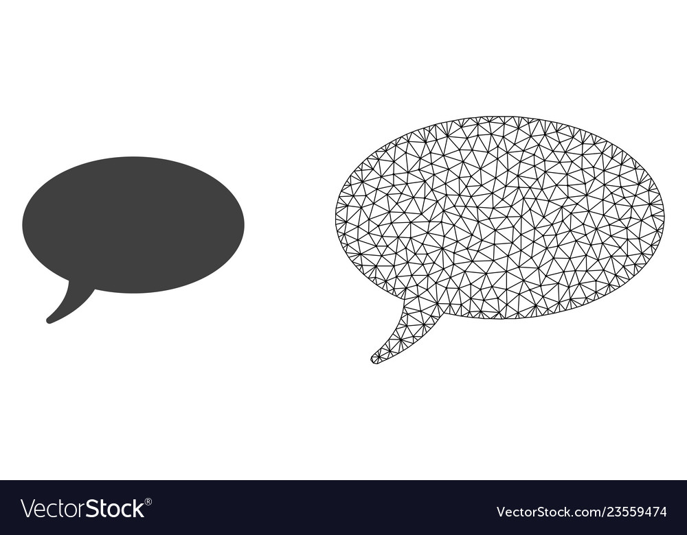 Network mesh message cloud and flat icon vector image Network mesh message cloud and flat icon