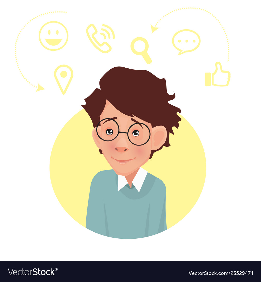 Programmer with glasses geek scientist student vector image Programmer with glasses geek scientist student