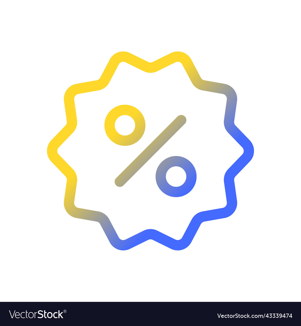 Sale pixel perfect gradient linear ui icon vector image Sale pixel perfect gradient linear ui icon