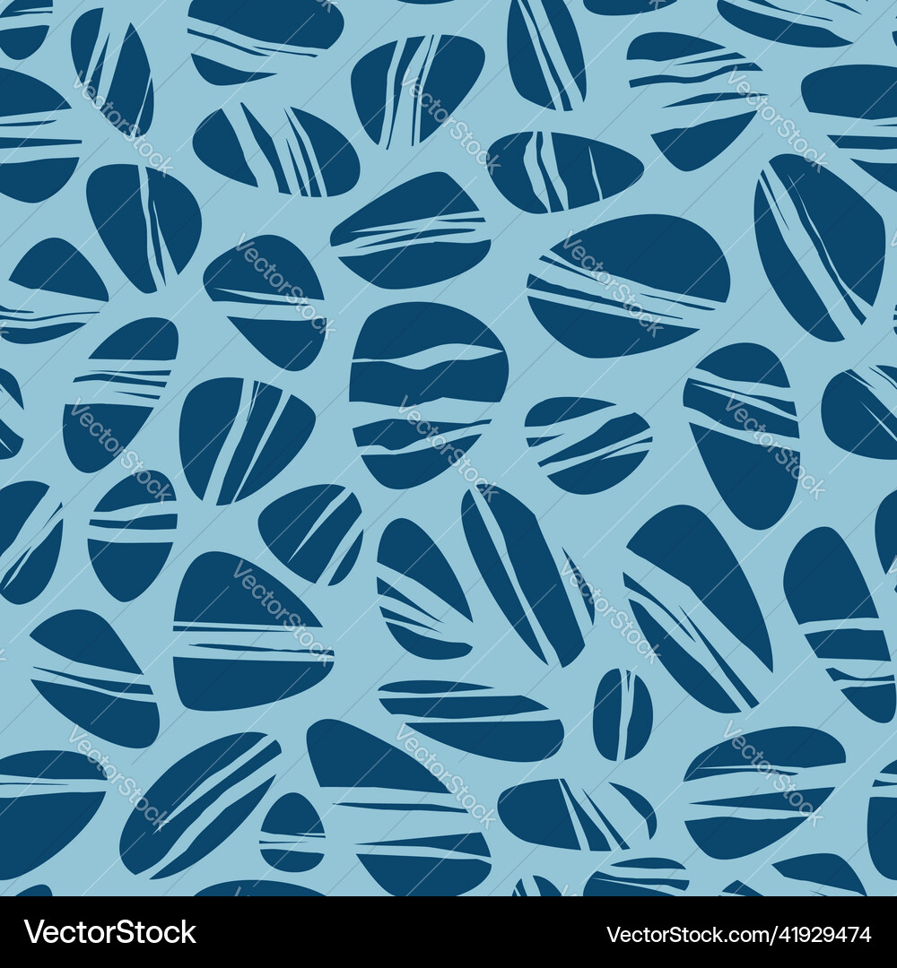 Seamless pattern of blue textured pebbles Vector Image