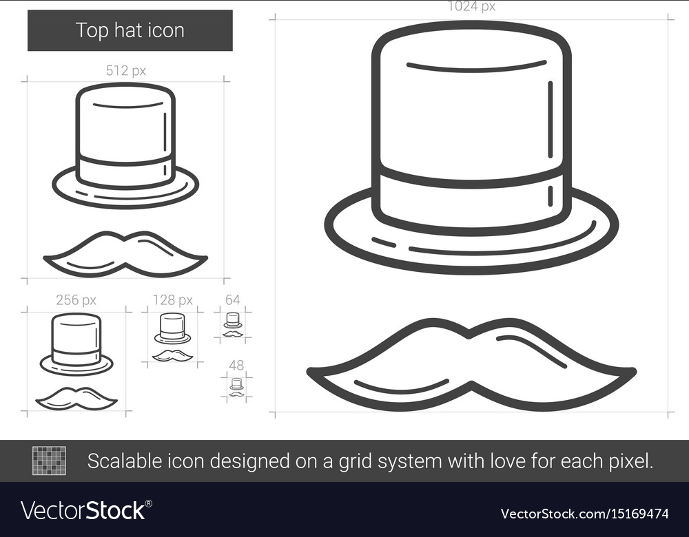 Top hat line icon