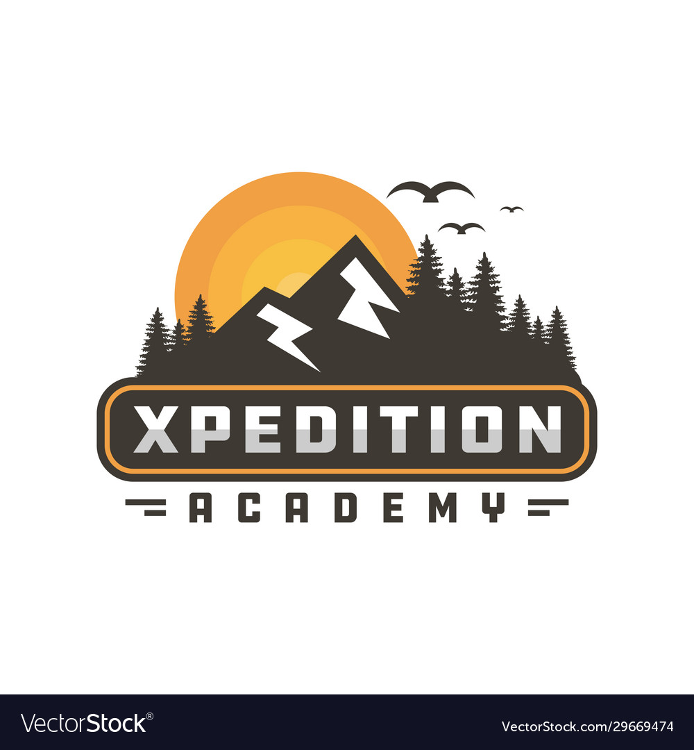 Vintage Mountain Logo - Adventure