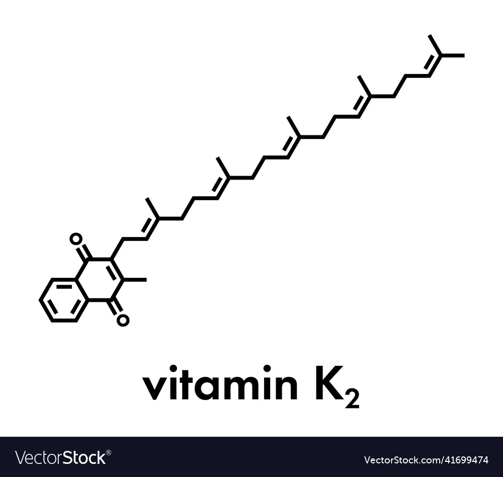 Vitamin k2 or menaquinone molecule skeletal