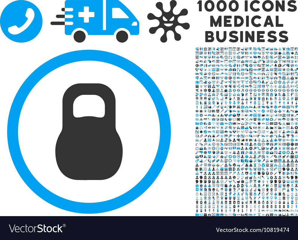 Weight iron icon with 1000 medical business