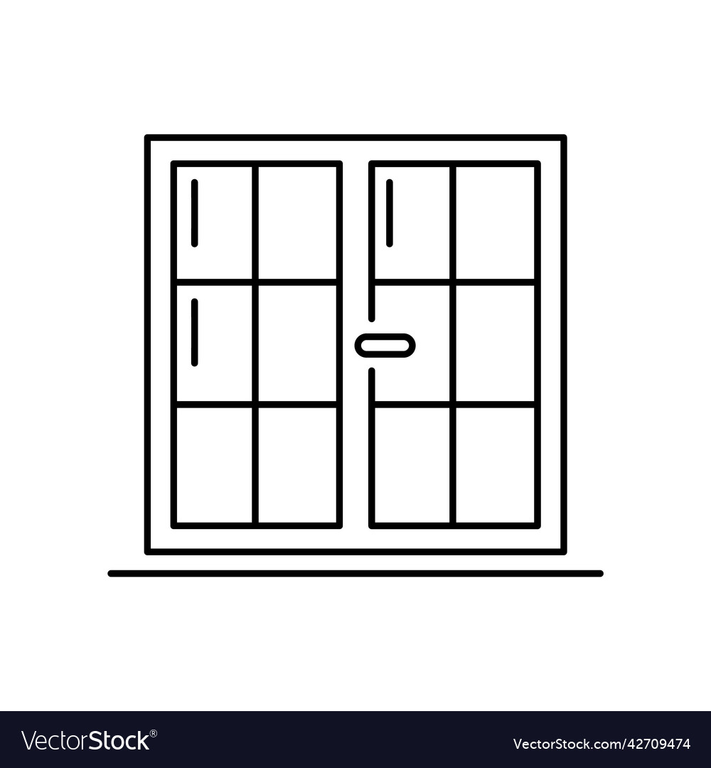 Windows icon linear style double window frames