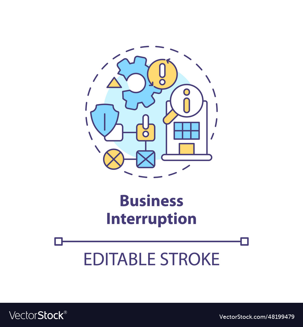 2d customizable business interruption line icon vector image 2d customizable business interruption line icon