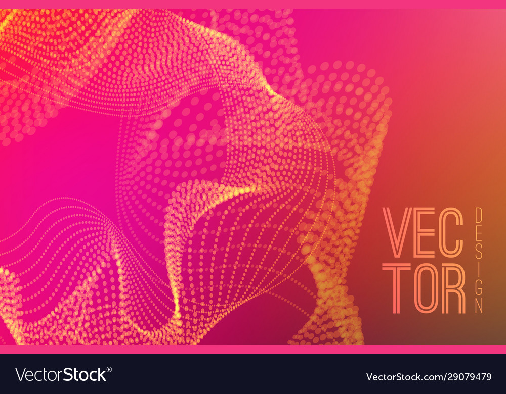 Abstract background with dynamic particle waves vector image Abstract background with dynamic particle waves