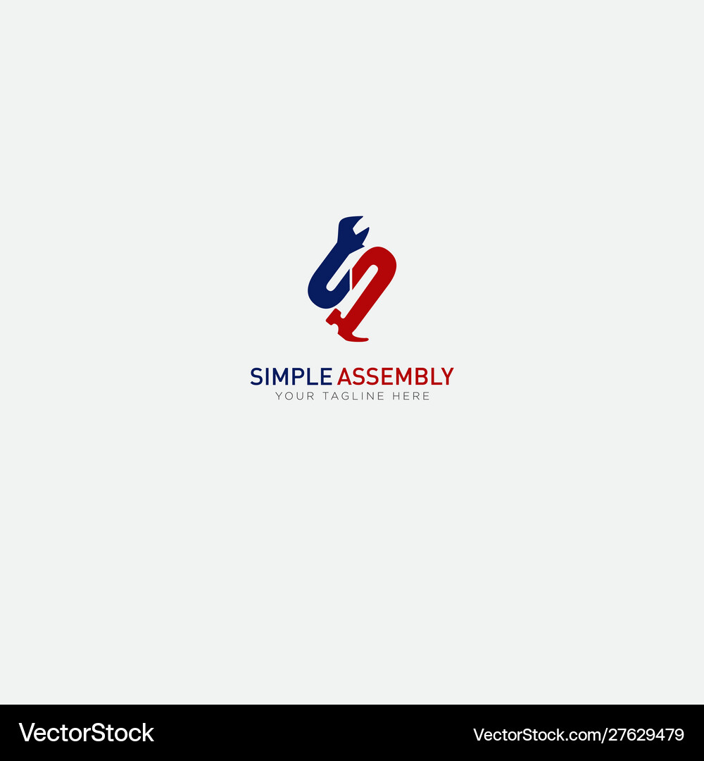 Assembly Logo - Tools & Letter S Royalty Free Vector