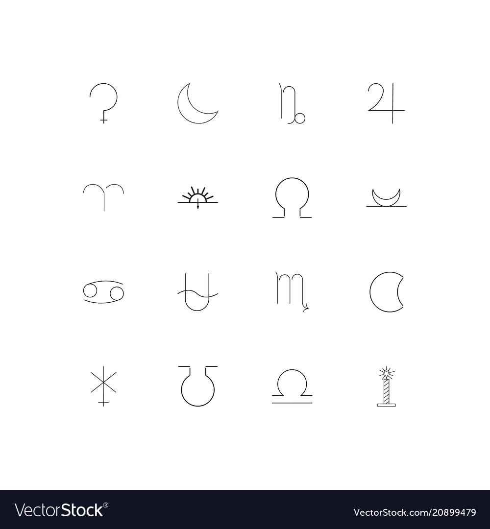 Astrology linear thin icons set outlined simple