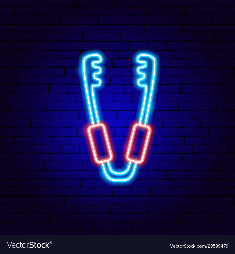 Barbecue tongs neon sign