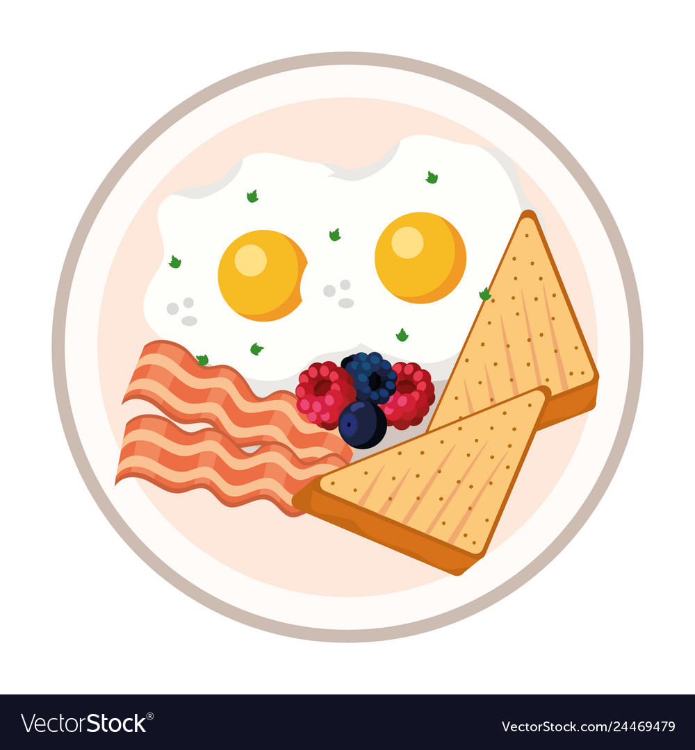 Delicious Tasty Breakfast Cartoon Royalty Free Vector Image