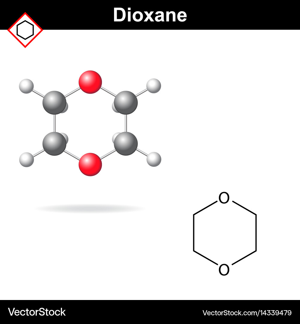 Dioxane Molecular Model Royalty Free Vector Image