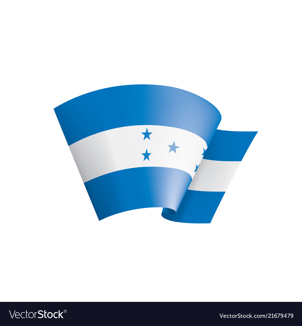 Honduras flag on a white Royalty Free Vector Image