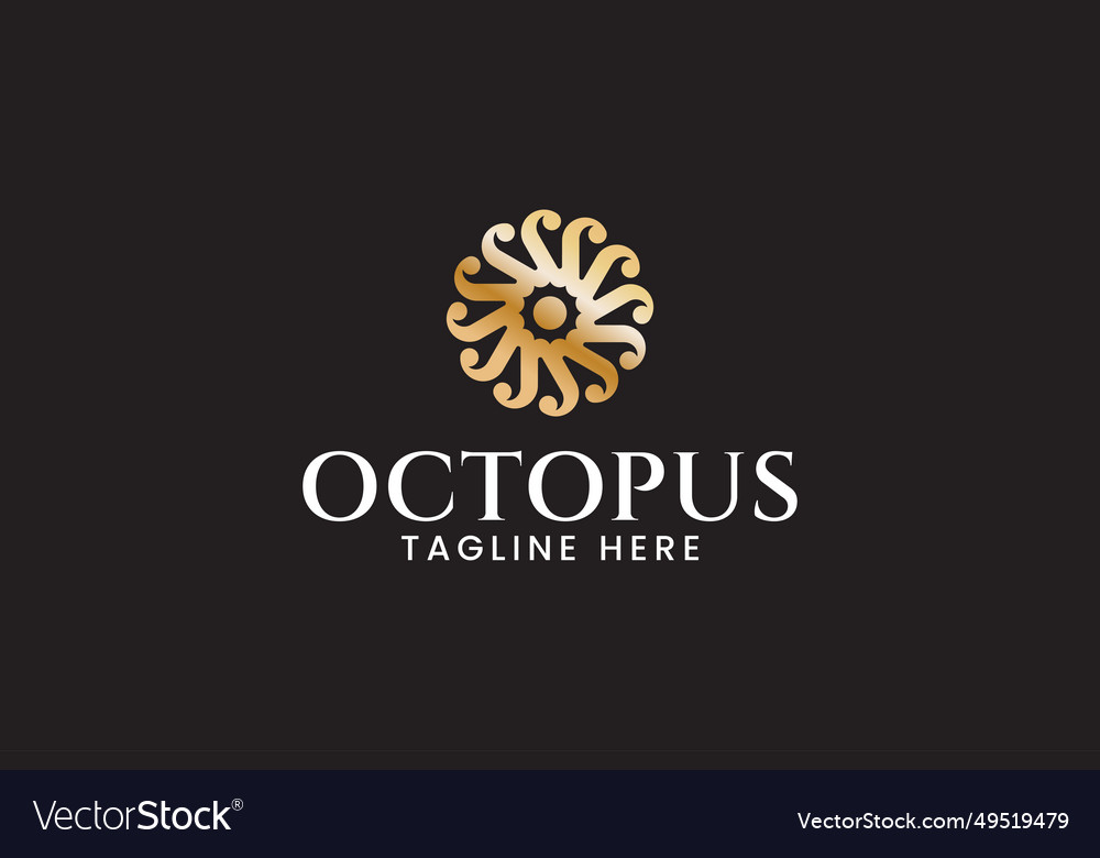 Letter o with octopus tentacle modern logo design