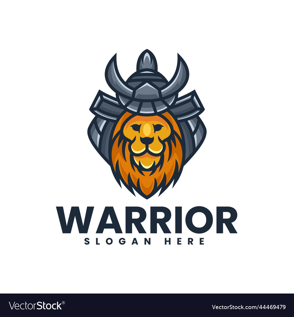 Cat warrior icon brand identity Royalty Free Vector Image