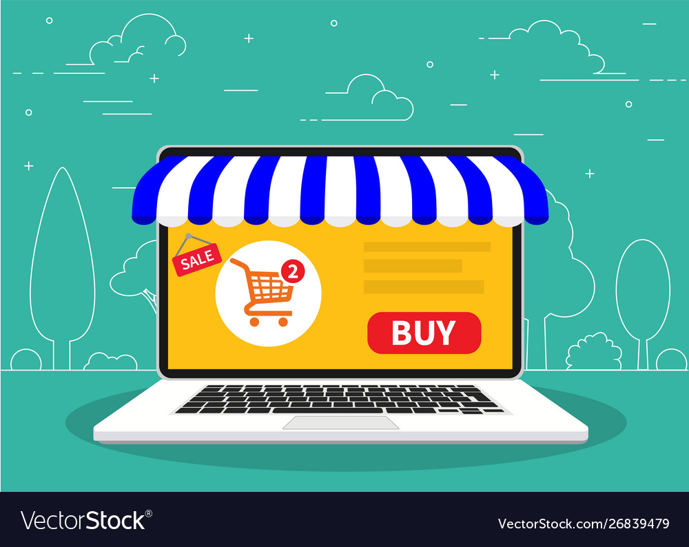 Online Shop Web Store Royalty Free Vector Image