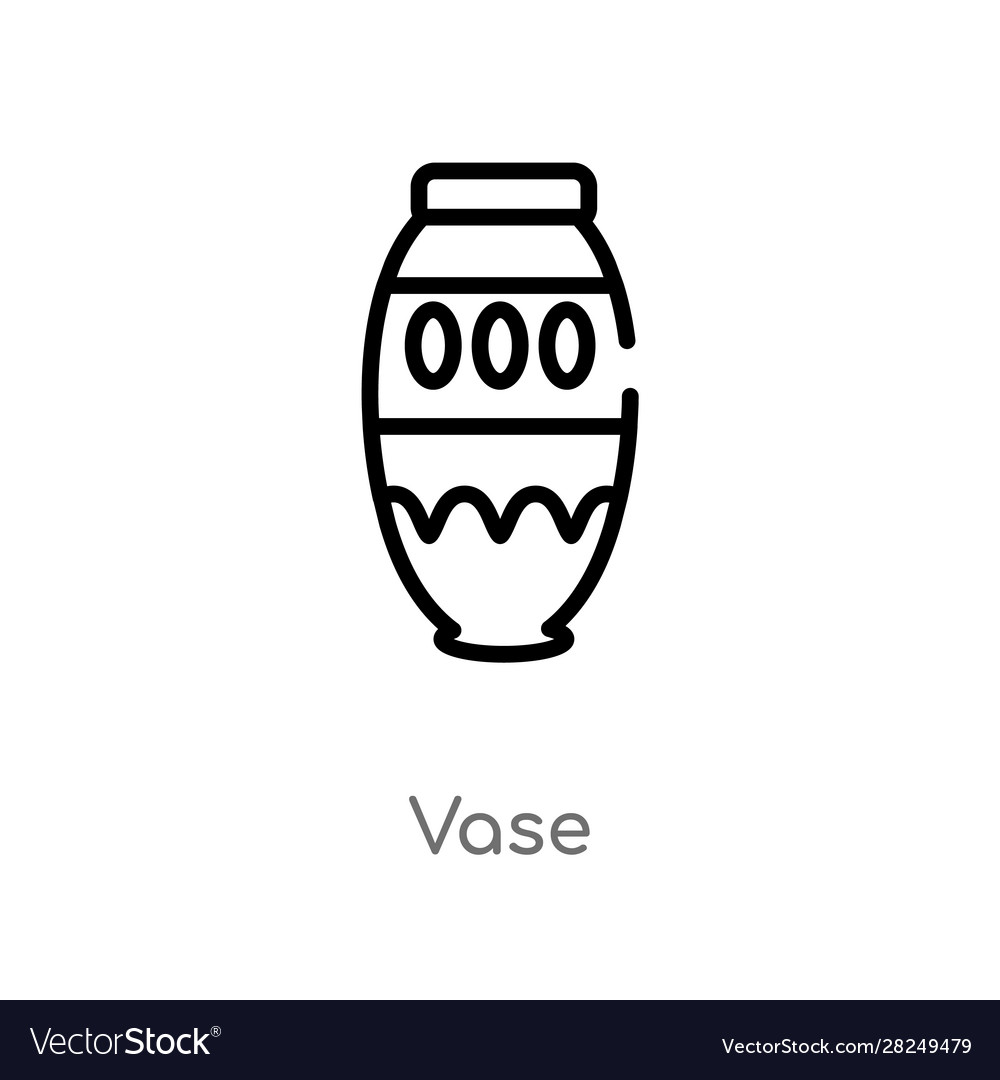 Outline Vase Icon Isolated Black Simple Line Vector Image