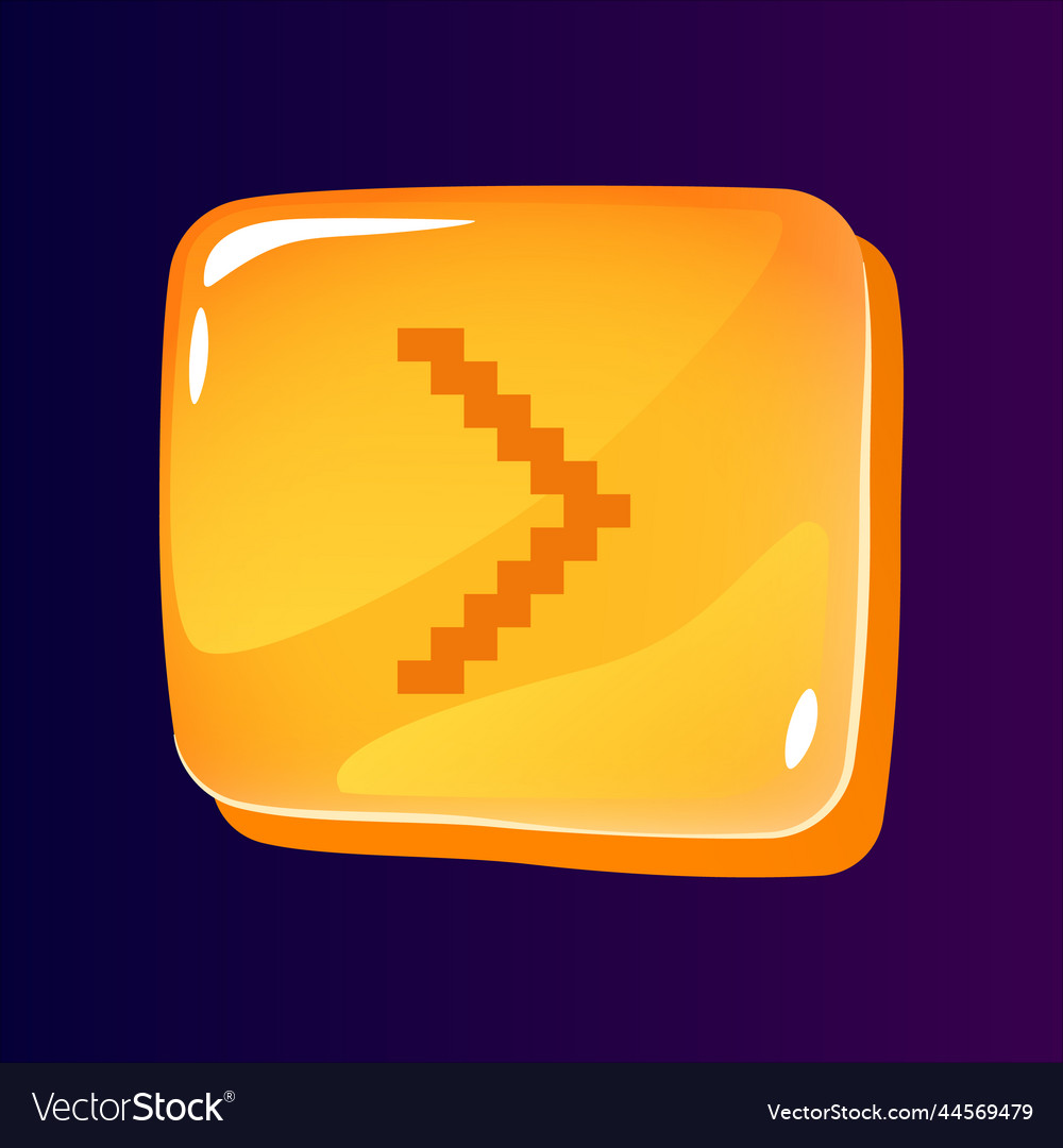 Right side pointer glossy ui button vector image Right side pointer glossy ui button