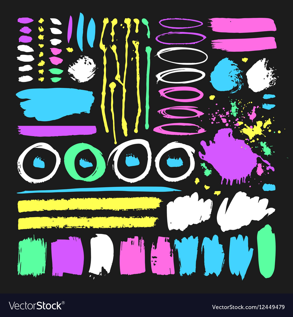 Set of hand drawn paint object for design use
