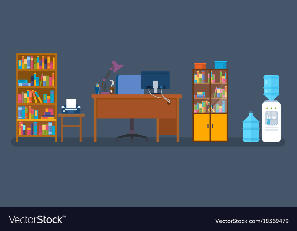 Set of objects for creating an office interior