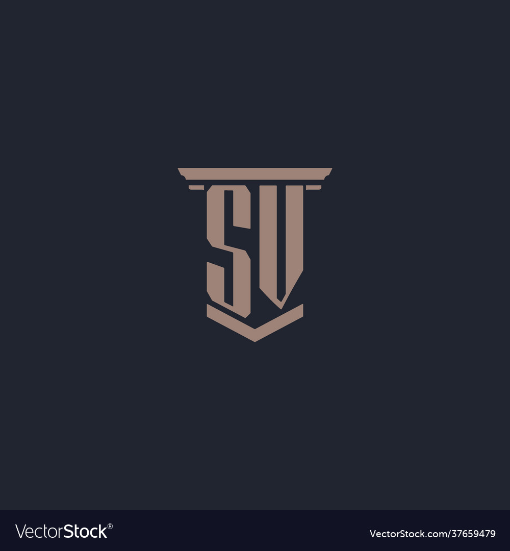 Sv initial monogram logo with pillar style design