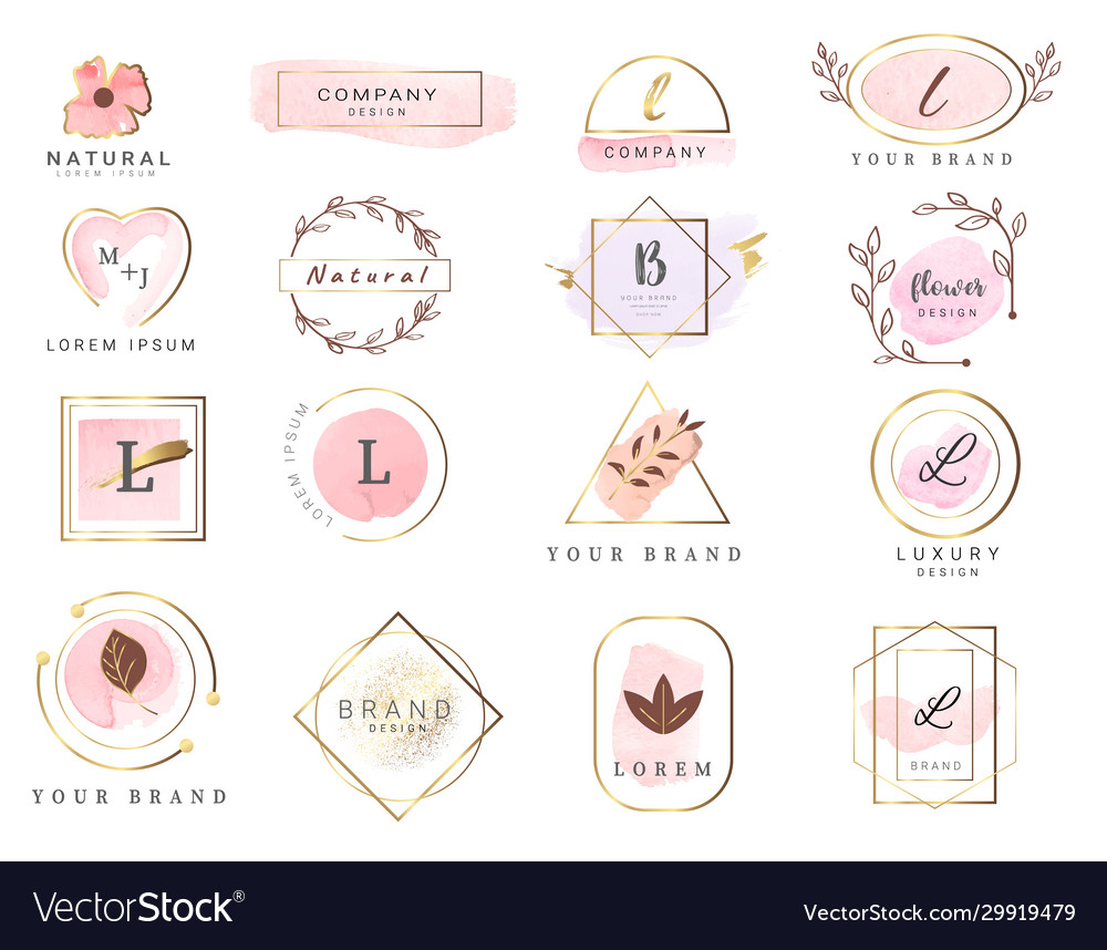 Watercolor Labels & Badges - Hand Drawn Set