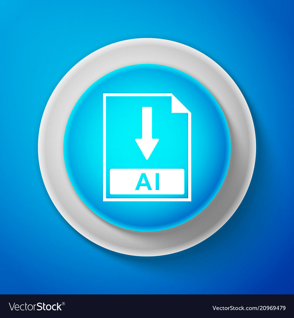 White Ai File Document Icon Download Ai Button Vector Image