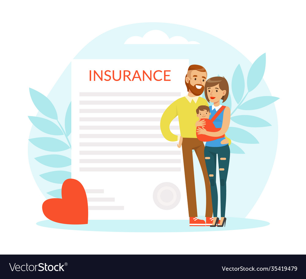 Junge Mann und Frau halten kleine Baby in Armen vector image Junge Mann und Frau halten kleine Baby in Armen