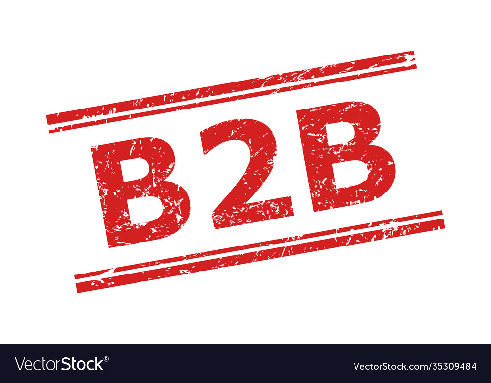B2b seal with scratched style and double parallel