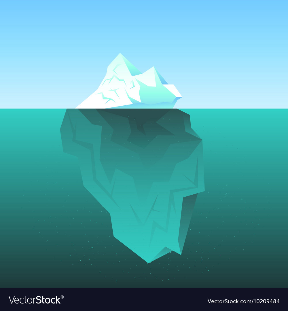 Background with iceberg in the sea Royalty Free Vector Image