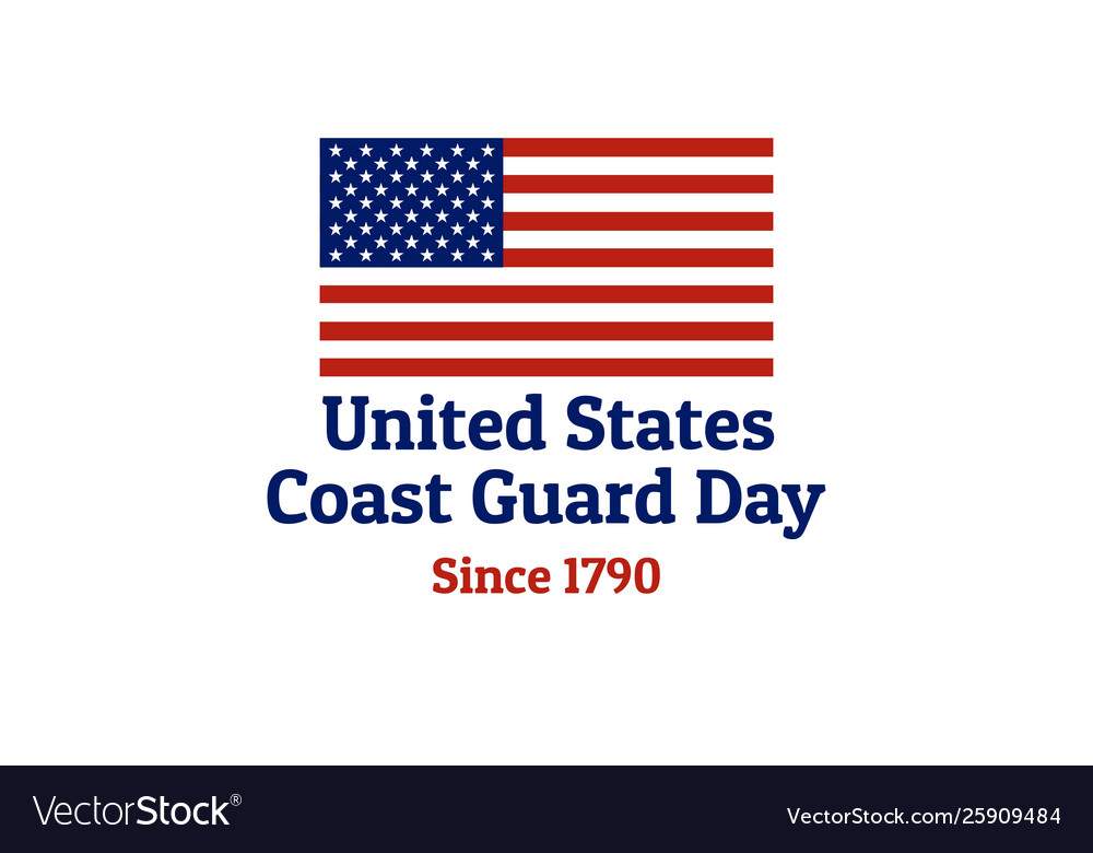 Coast guard day holiday background with national vector image Coast guard day holiday background with national