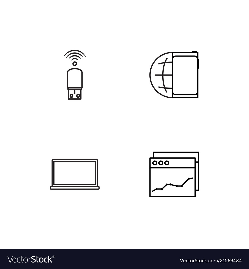 Electrical devices linear icons set simple