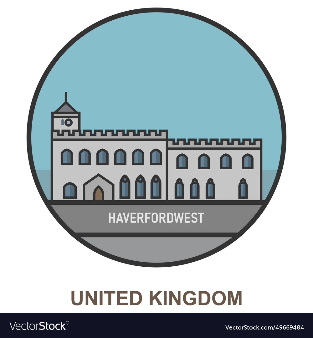 Haverfordwest cities and towns in united kingdom Vector Image