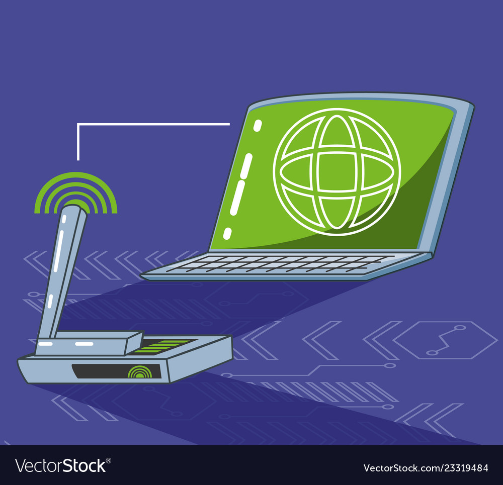 Laptop computer with browser and router