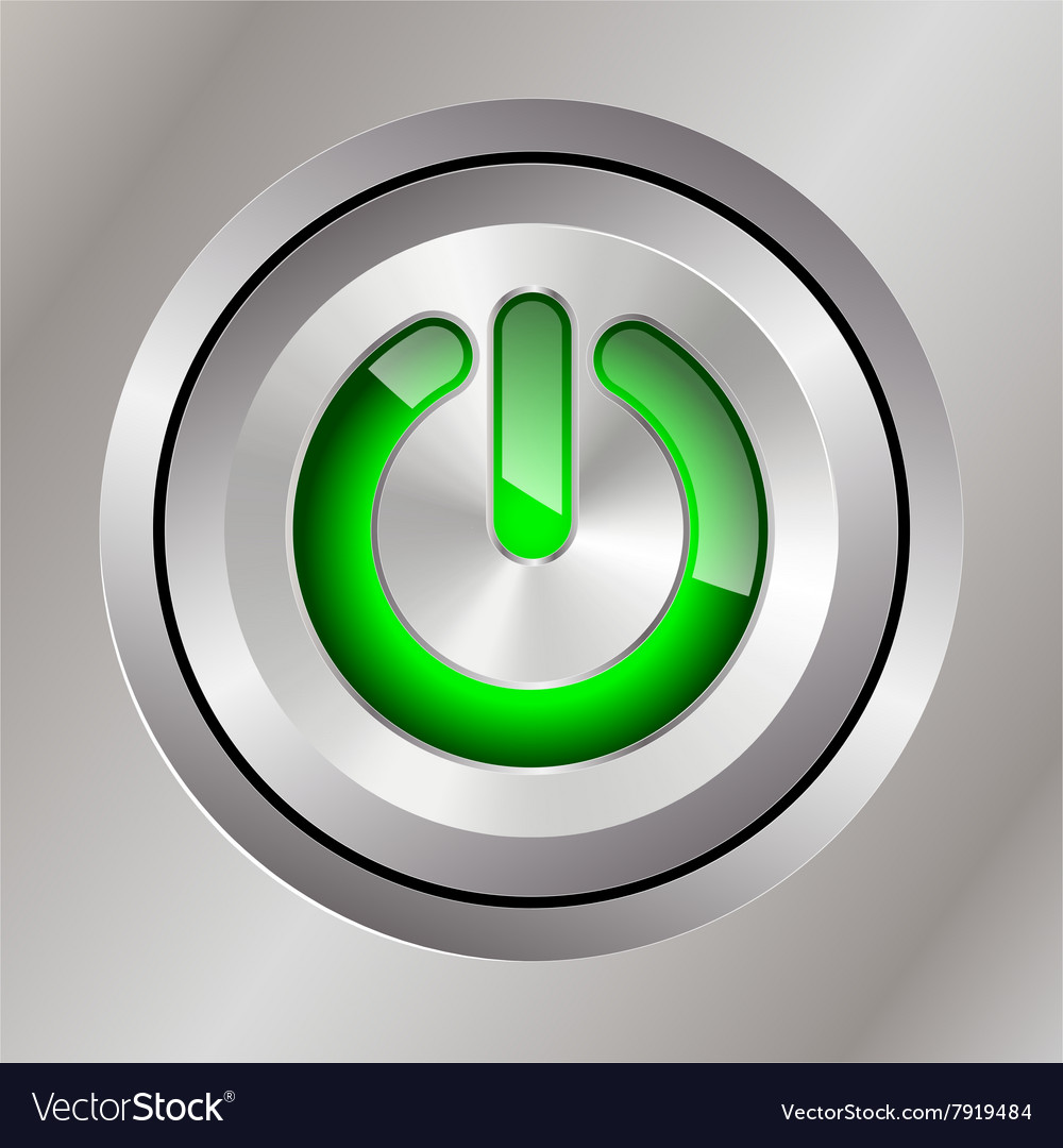 Metal power button Royalty Free Vector Image - VectorStock