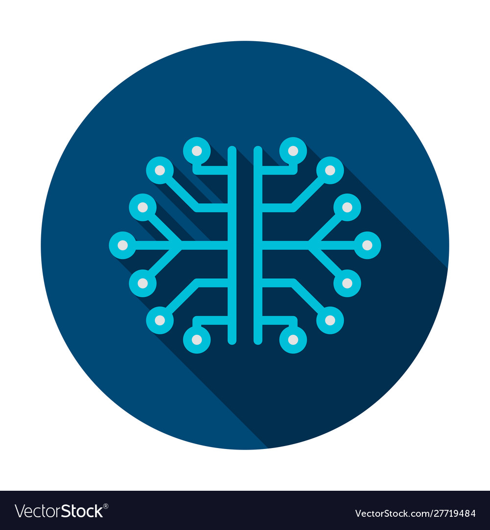 Microchip Brain Icon - Neural Network