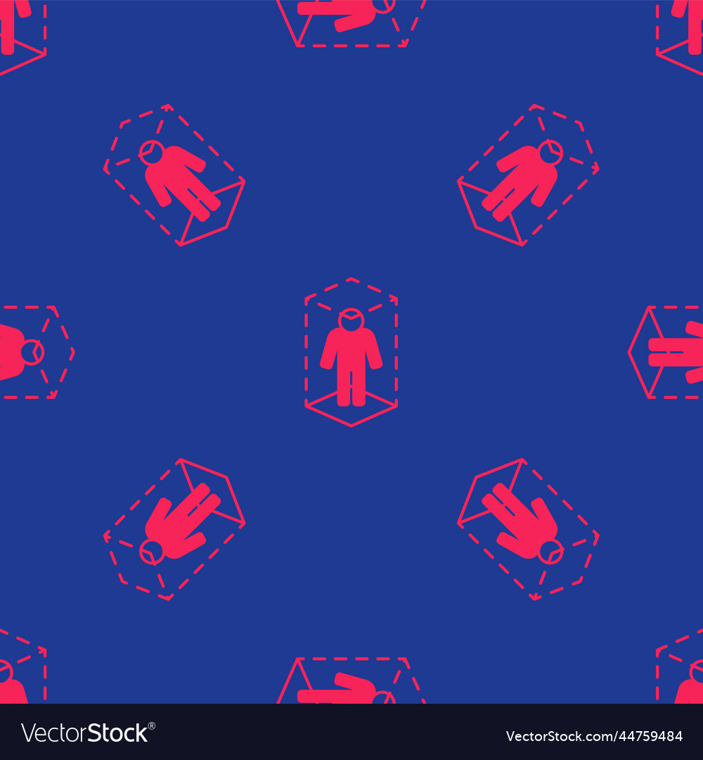 Red 3d modeling icon isolated seamless pattern vector image Red 3d modeling icon isolated seamless pattern