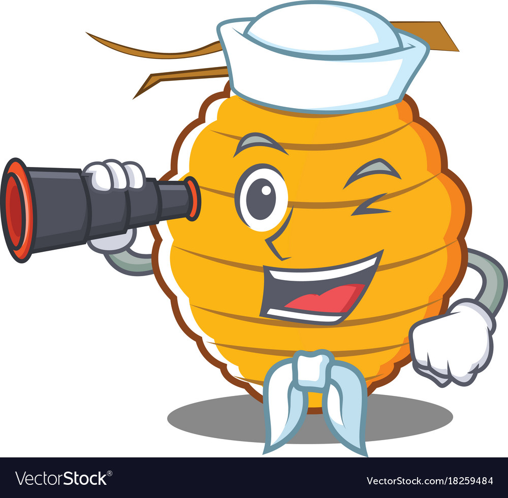 Sailor bee hive character cartoon