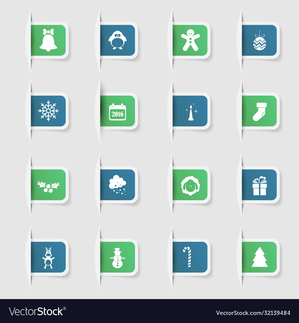 Set a collection unique paper stickers icons