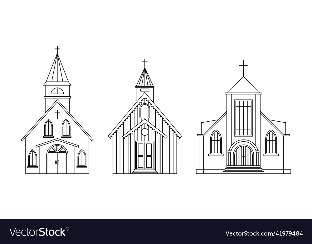 Set Of The Protestant Church Religious Royalty Free Vector 6939