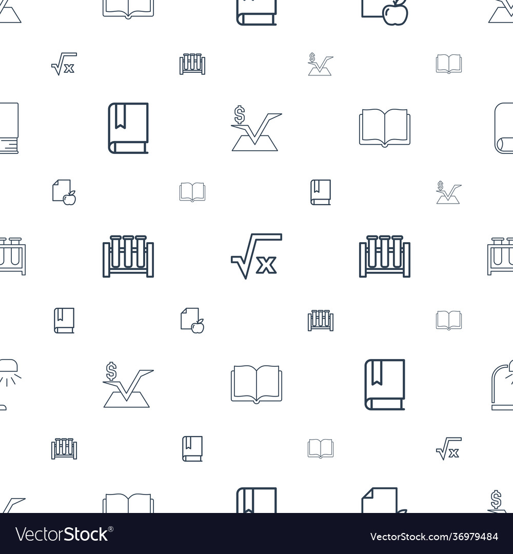 Study icons pattern seamless white background Vector Image