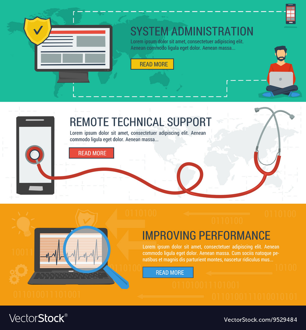 Three banners - remote technical support