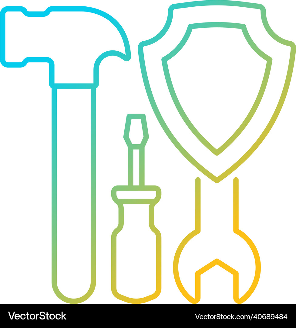 Worker insurance gradient linear icon Royalty Free Vector