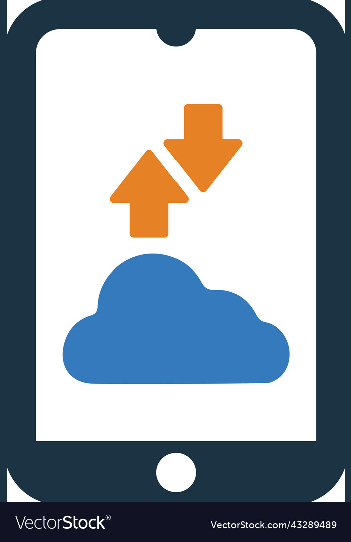 Backup cloud mobile storage icon simple editable