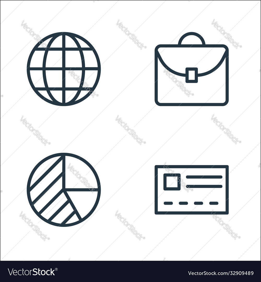 Banking and finance line icons linear set quality vector image Banking and finance line icons linear set quality