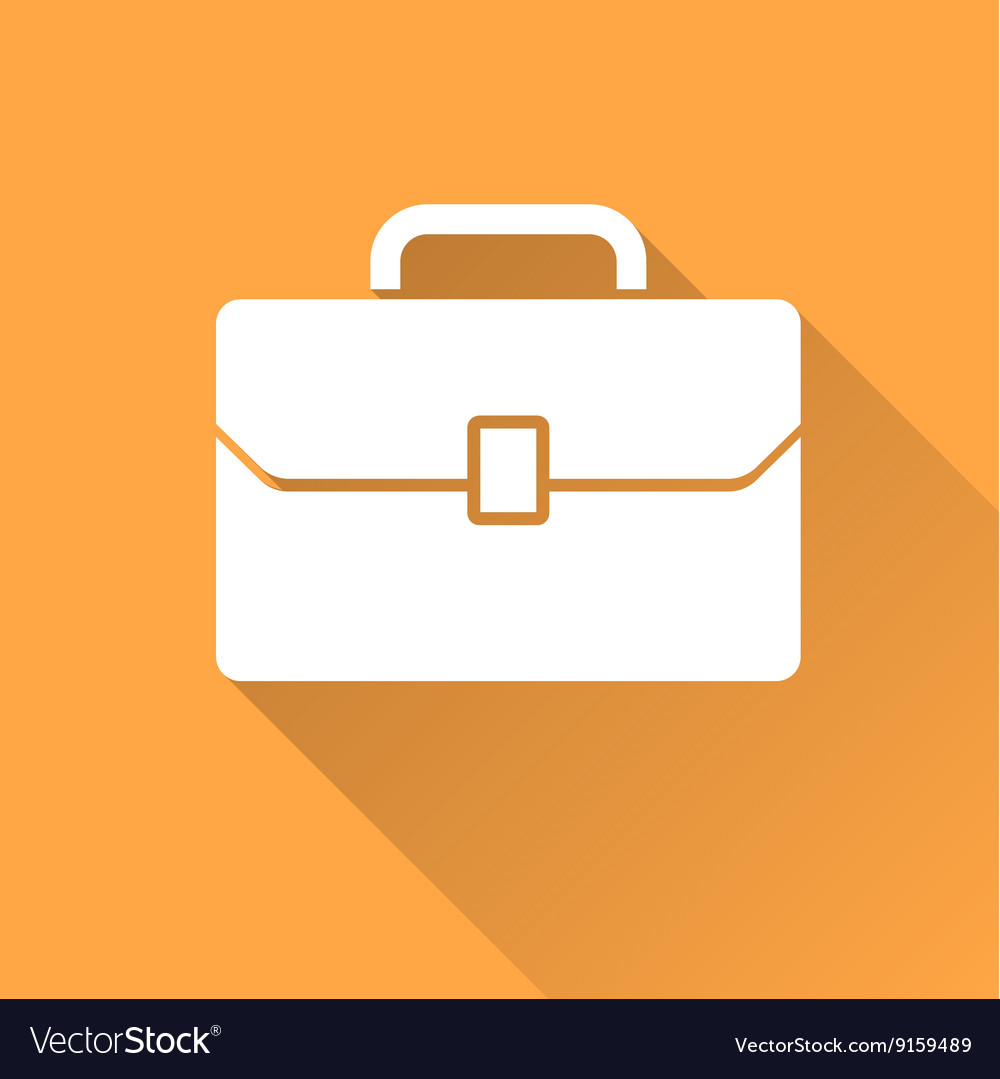 Business case icon with long shadow Royalty Free Vector