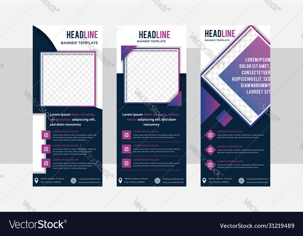 Business roll up design template x-stand vertical