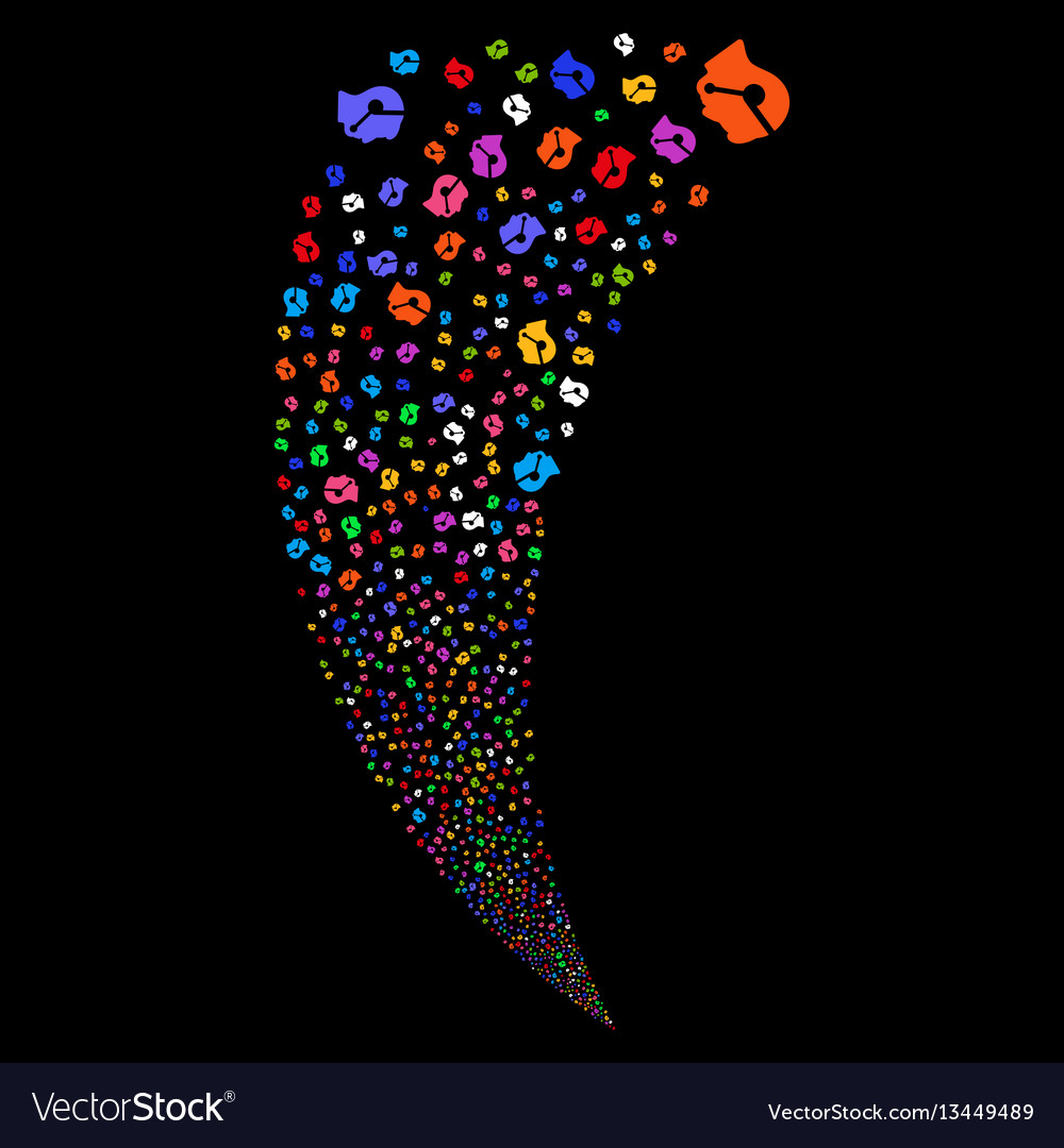 Call center operator random stream vector image Call center operator random stream
